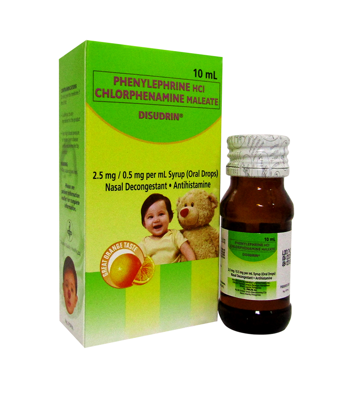 Disudrin 2.5mg/0.5mg/ml Oral Drops 10ml