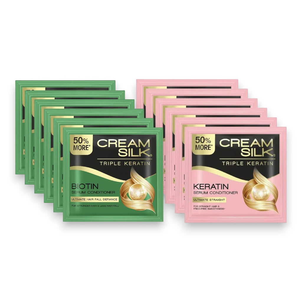 CREAMSILK Triple Keratin Rescue Ultimate Straight and Hair Fall Defense Conditioner 10mlx6s