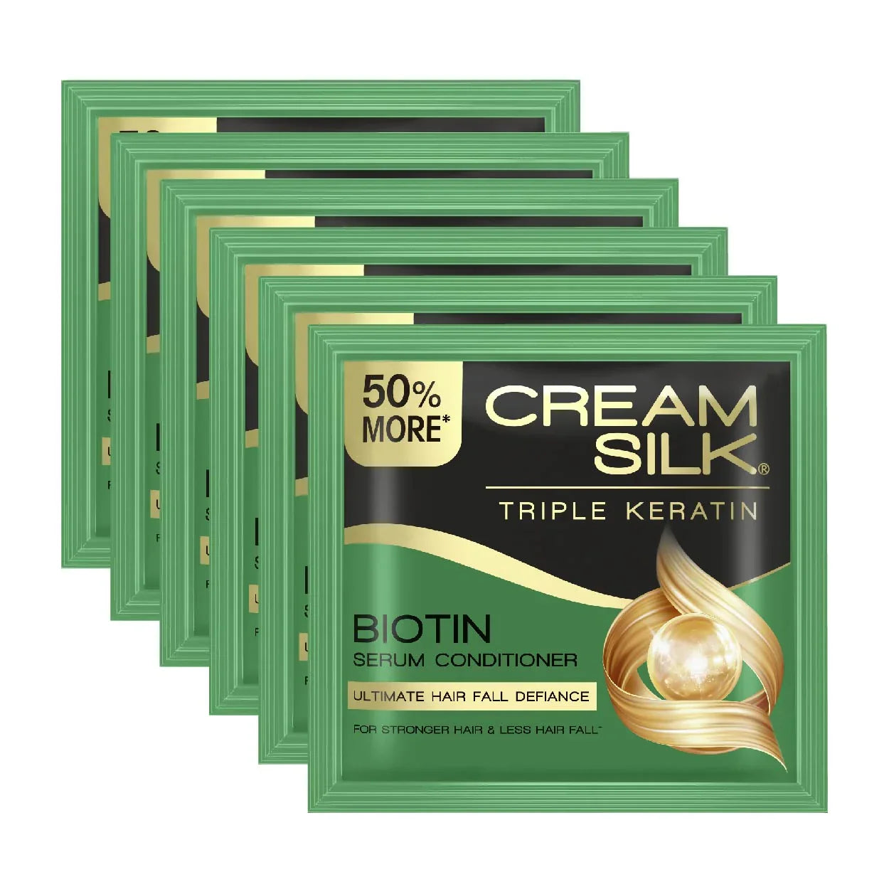 CREAMSILK Triple Keratin Rescue Ultimate Straight and Hair Fall Defense Conditioner 10mlx6s