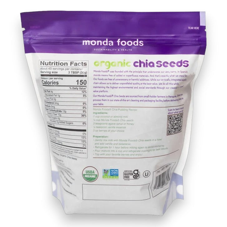 Monda Foods Organic Chia Seeds