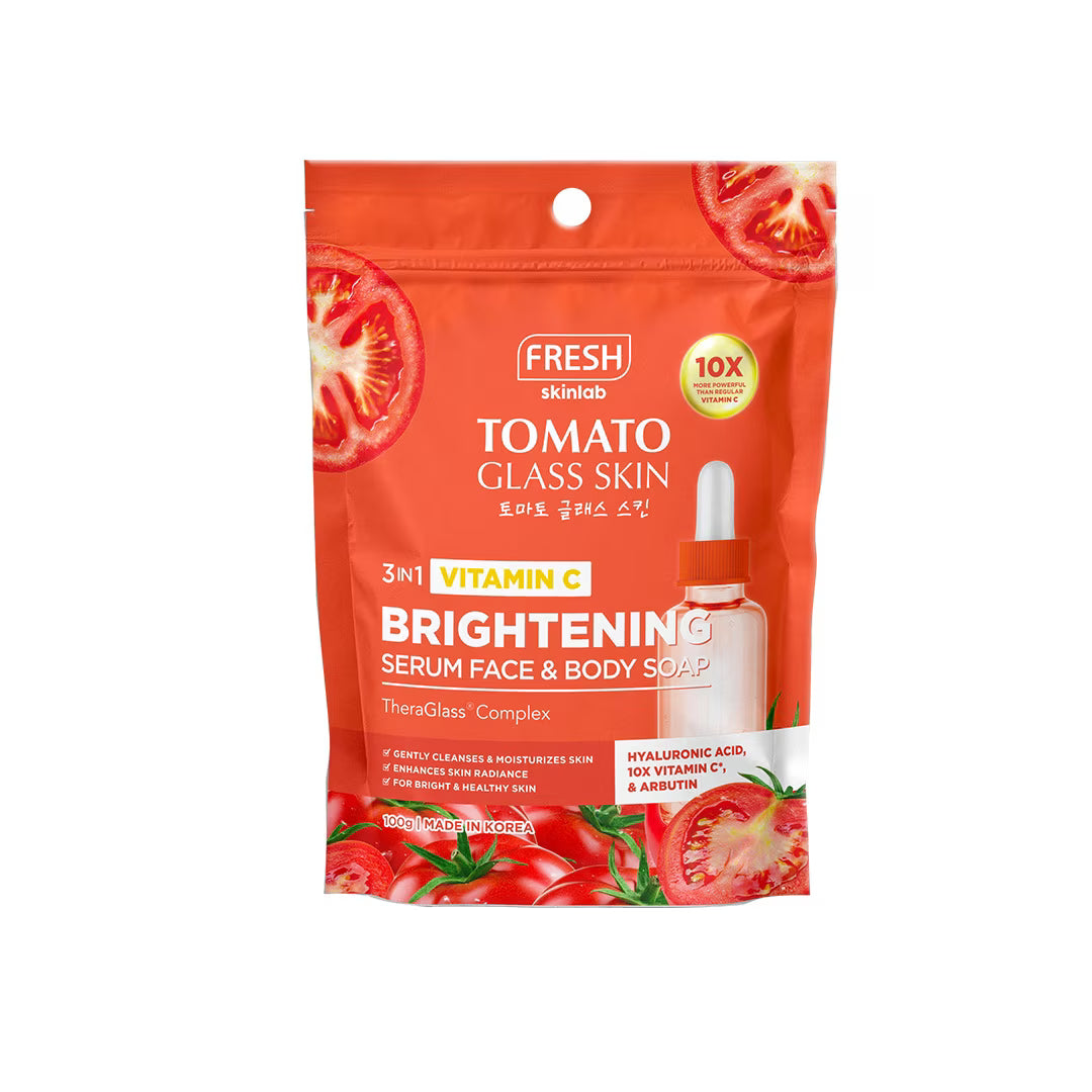 FRESH SKINLAB Tomato Glass Skin 3 in 1 Vitamin C Brightening Serum Face & Body Soap