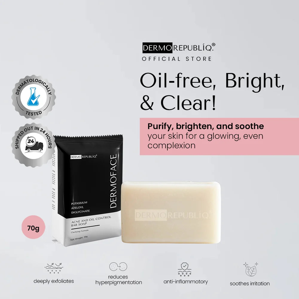 Dermorepubliq DermoFace Potassium Azeloyl Diglycinate - Acne & Oil Control Bar Soap 135g