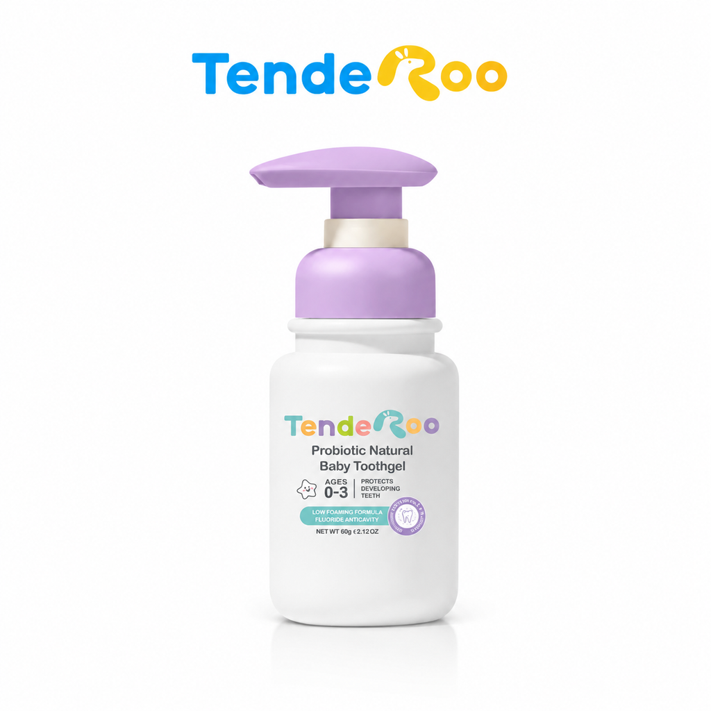 Tenderoo 0-3Years Toothgel Probiotic Vitamin C Fluoride Natural Baby Toothpaste Blueberry Flavor 60g
