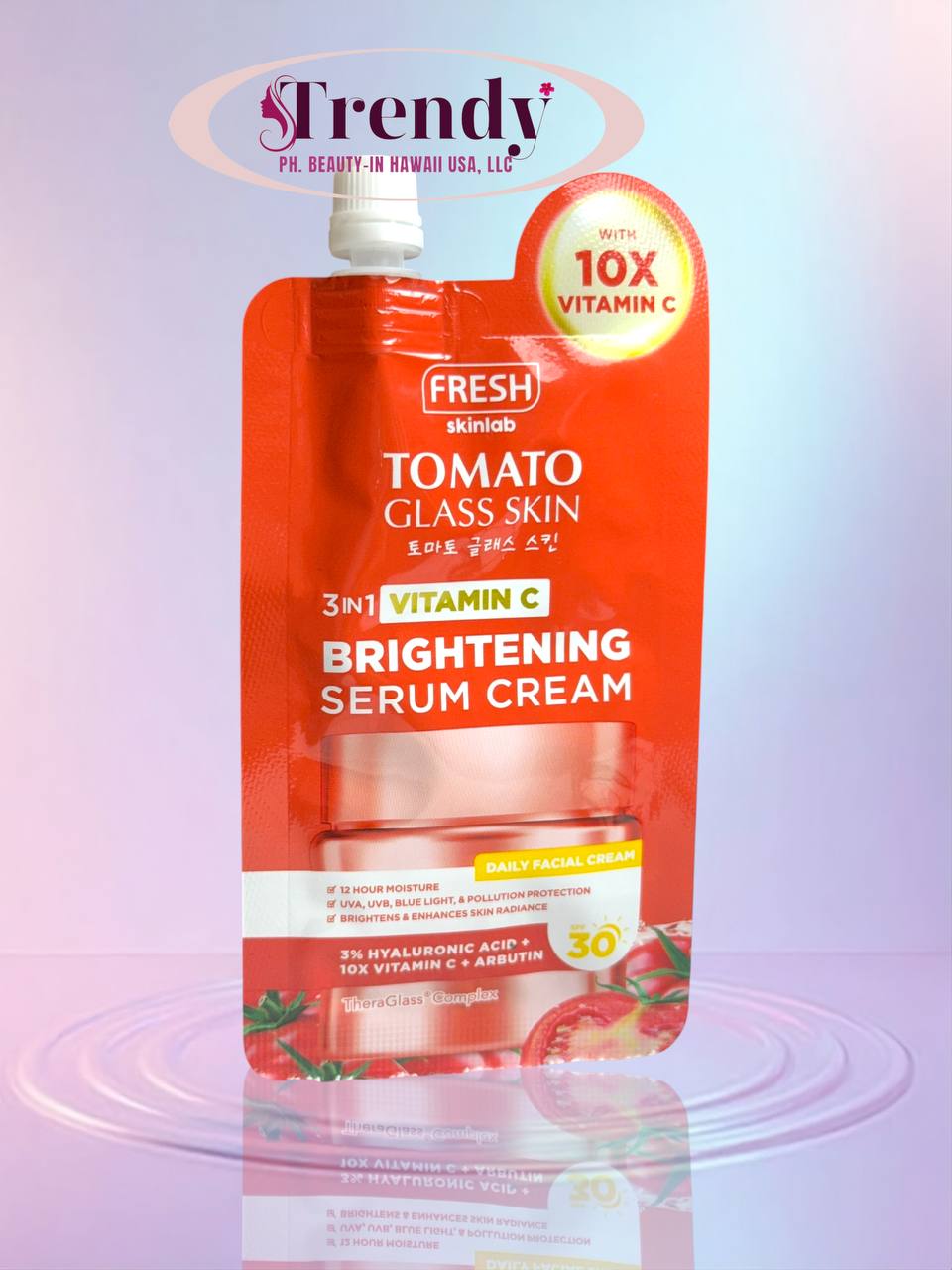 FRESH SKINLAB Tomato Glass Skin 3 in 1 Vitamin C Brightening Serum Cream SPF 30 10ml