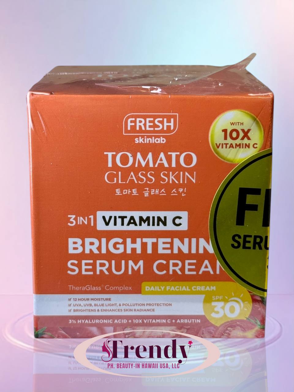 FRESH SKINLAB Tomato Glass Skin 3 in 1 Vitamin C Brightening Serum Cream SPF 30