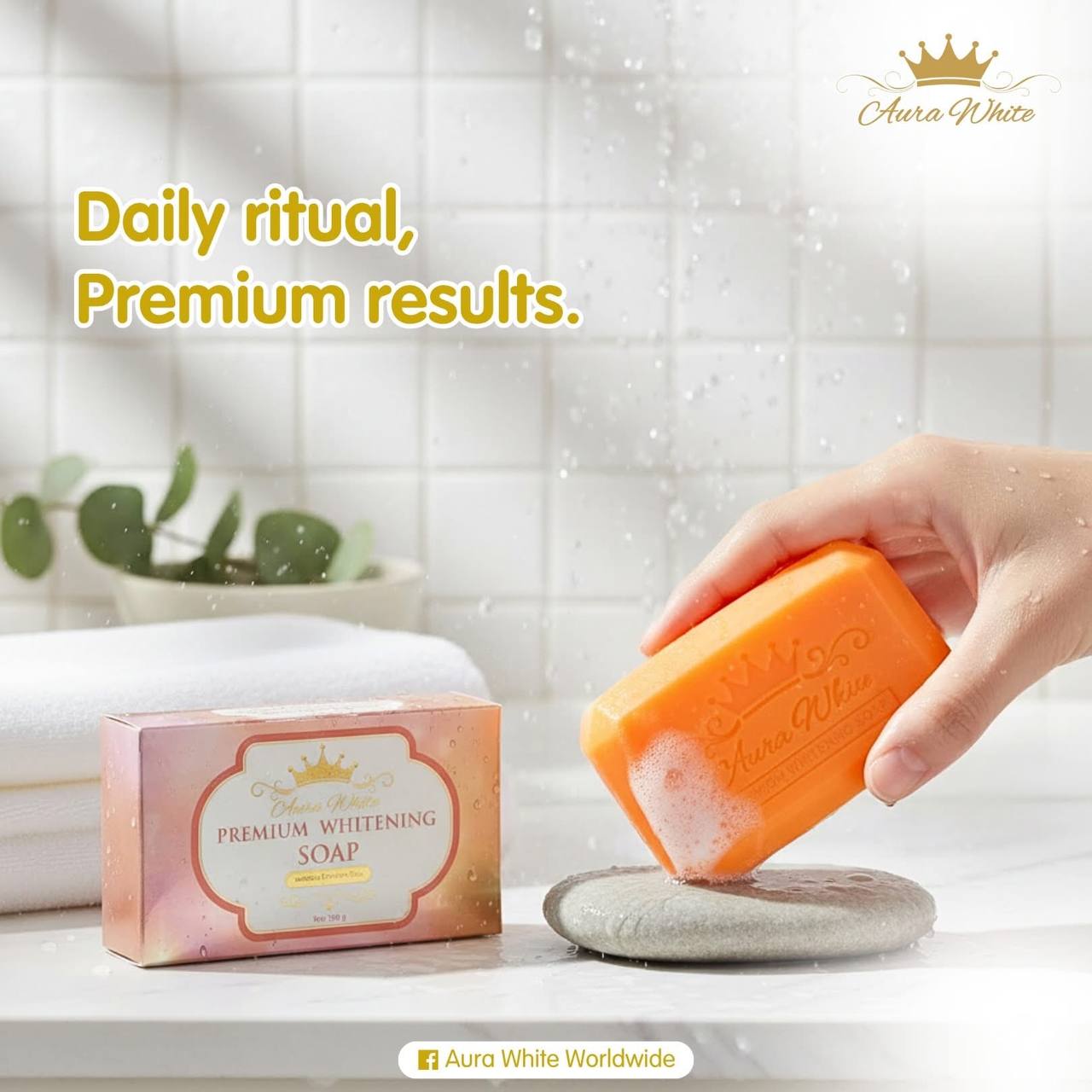 AURA WHITE PREMIUM WHITENING SOAP 120g