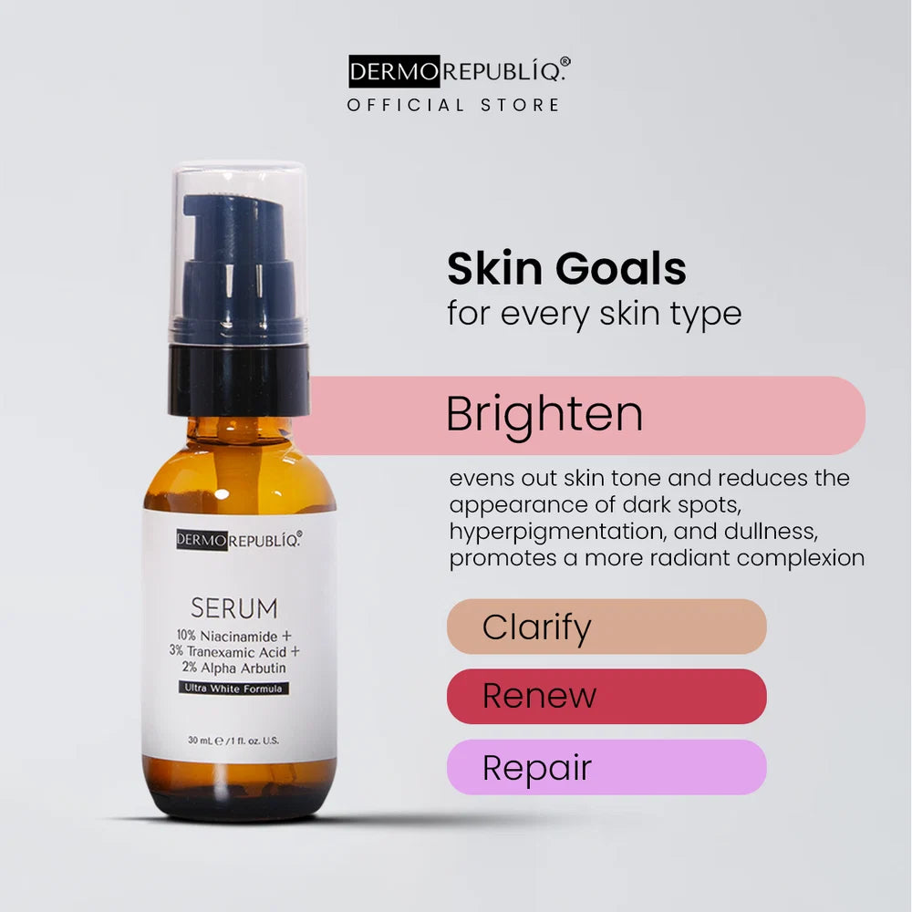 Dermorepubliq 10% Niacinamide +3% Tranexamic Acid +2% Alpha Arbutin Ultra White Serum 30ml