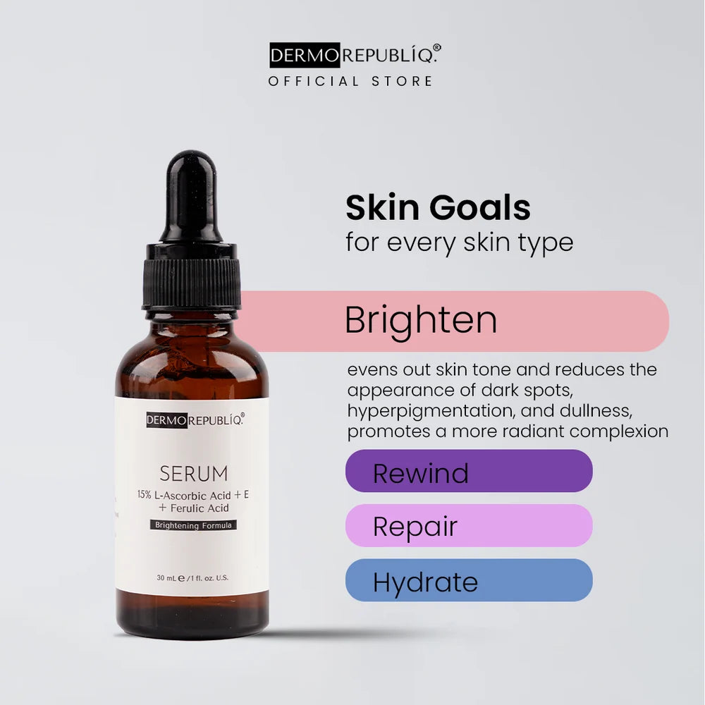 Dermorepubliq 15% L-Ascorbic Acid + E + Ferulic Acid Brightening Formula Serum - 30 mL