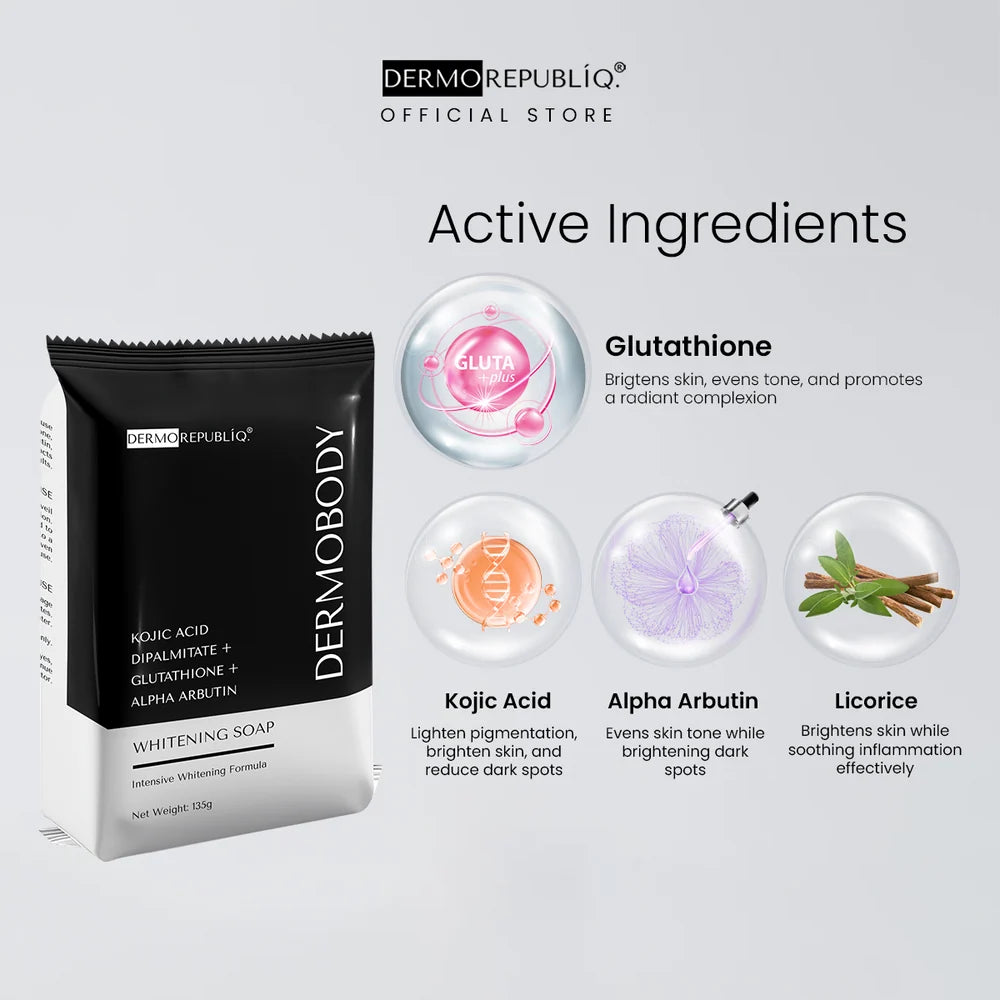 DermoBody Glutathione + Kojic + Alpha Arbutin Power White Body Bar 135g