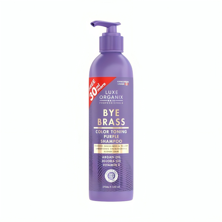 LUXE ORGANIX Bye Brass Color Toning Purple Shampoo
