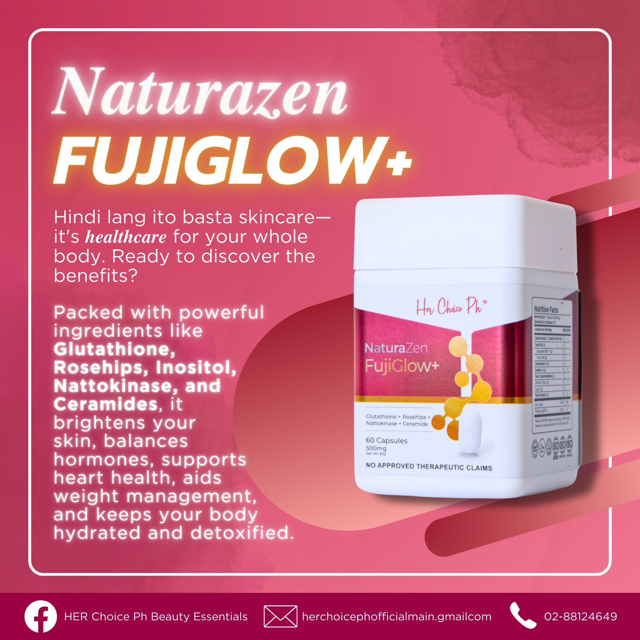 Her Choice PH-NaturaZen FujiGlow+ 500mg; 60 Caps