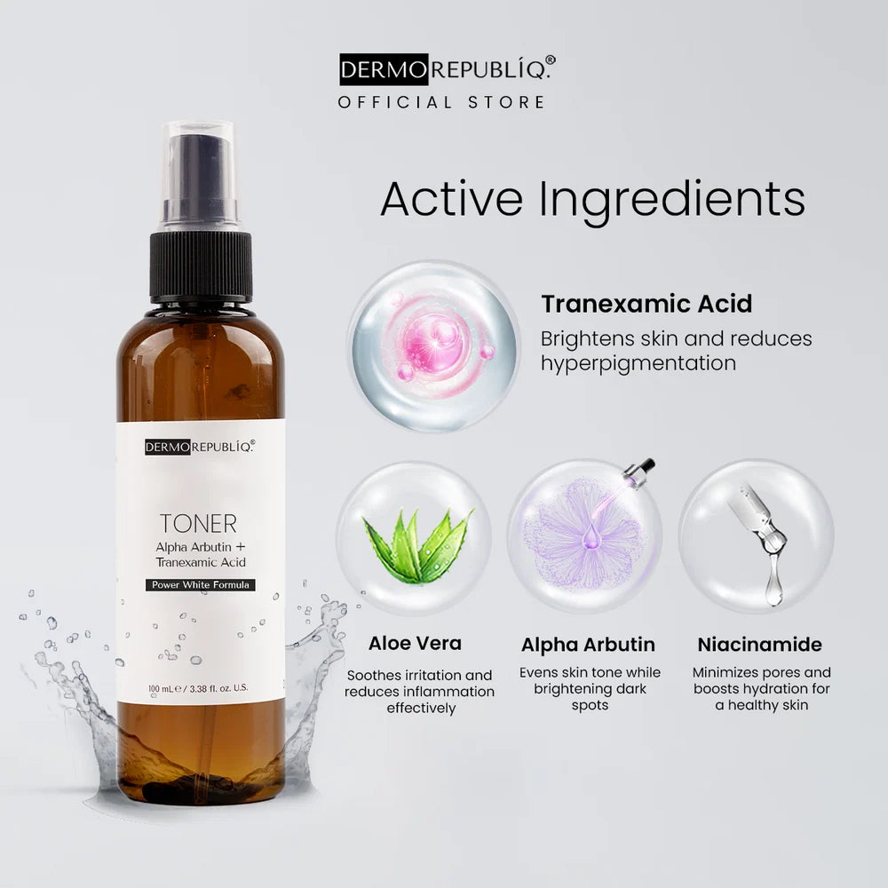 Dermorepubliq Alpha Arbutin + Tranexamic Acid Ultra Whitening Toner 100ml