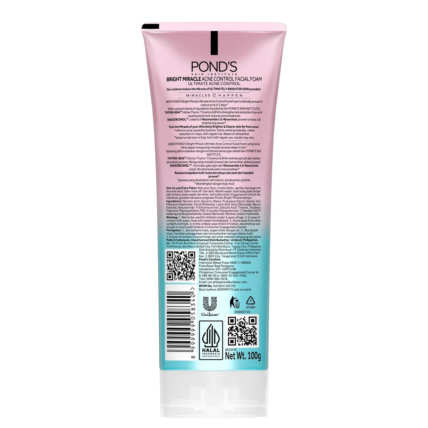 PONDS Bright MIracle Thymo BHA Acne Control Facial Wash 100g