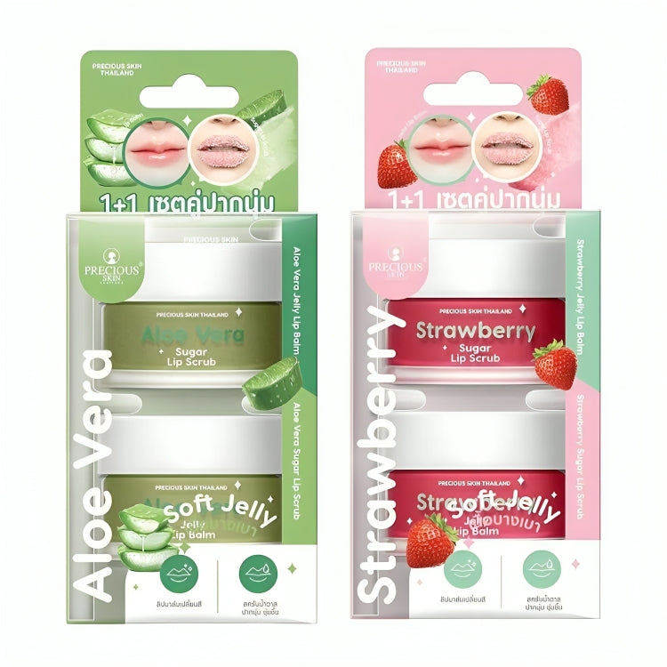 Precious Skin Thailand Set 2 Items Jelly Lip Balm + Sugar Lip Scrub