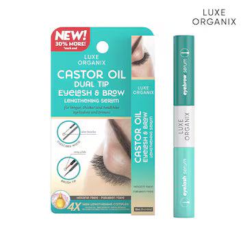 LUXE ORGANIX Castor Oil Dual Tip Eyelash &  Brow Growth Serum 12ml