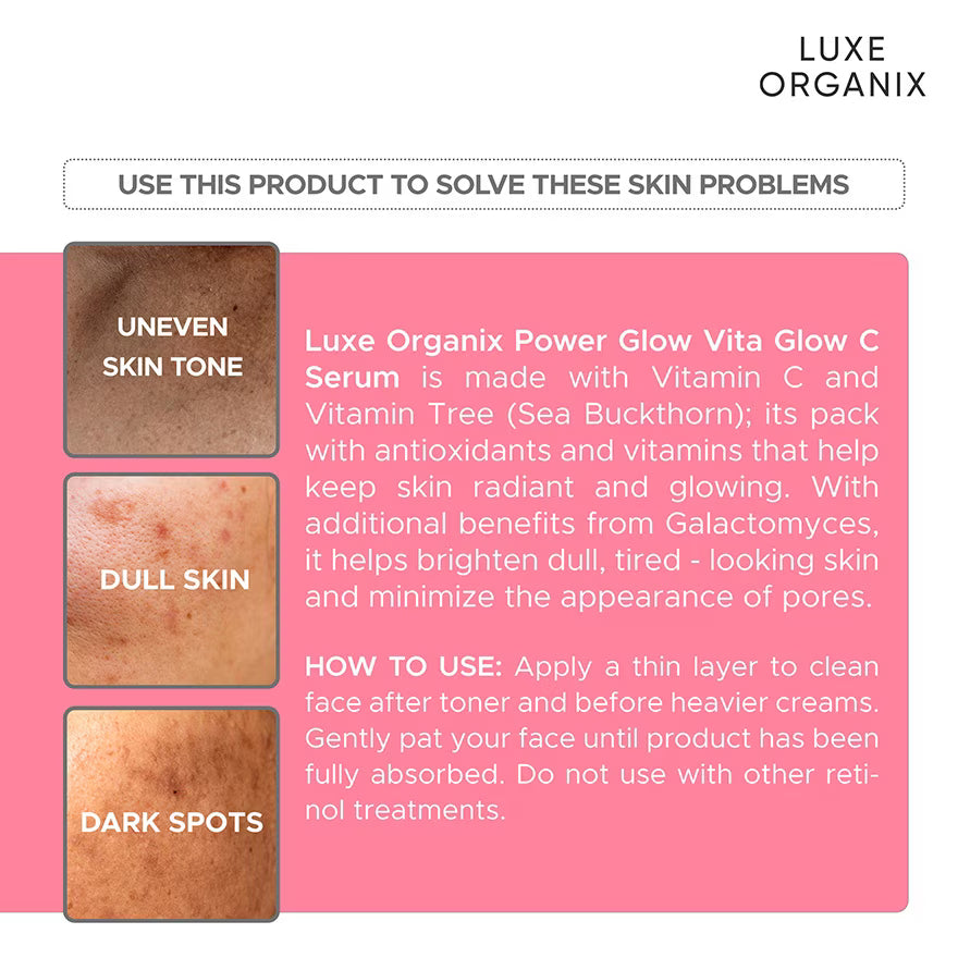 LUXE ORGANIX Power Glow Vita Glow C Serum 30ml