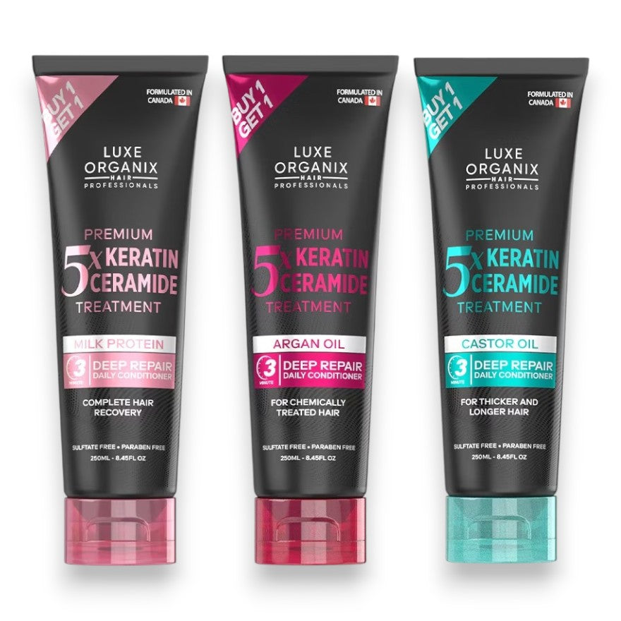 LUXE ORGANIX Premium Keratin Treatment Argan Oil & Castor Oil