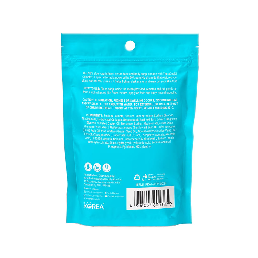 FRESH Skinlab Jeju Aloe Ice Niacinamide Dark Spot Serum Face & Body Soap 100g