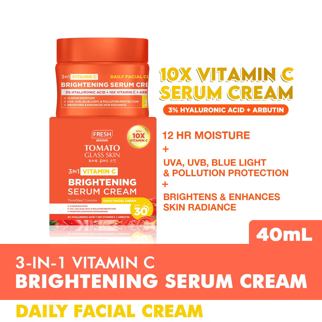 FRESH SKINLAB Tomato Glass Skin 3 in 1 Vitamin C Brightening Serum Cream SPF 30