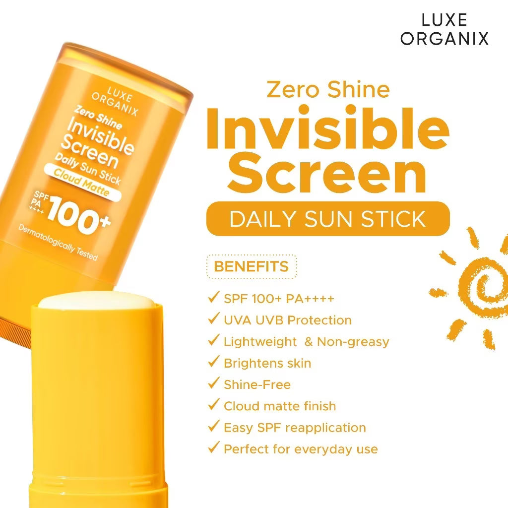 LUXE ORGANIX Zero Shine Invisible Screen Daily Sunstick