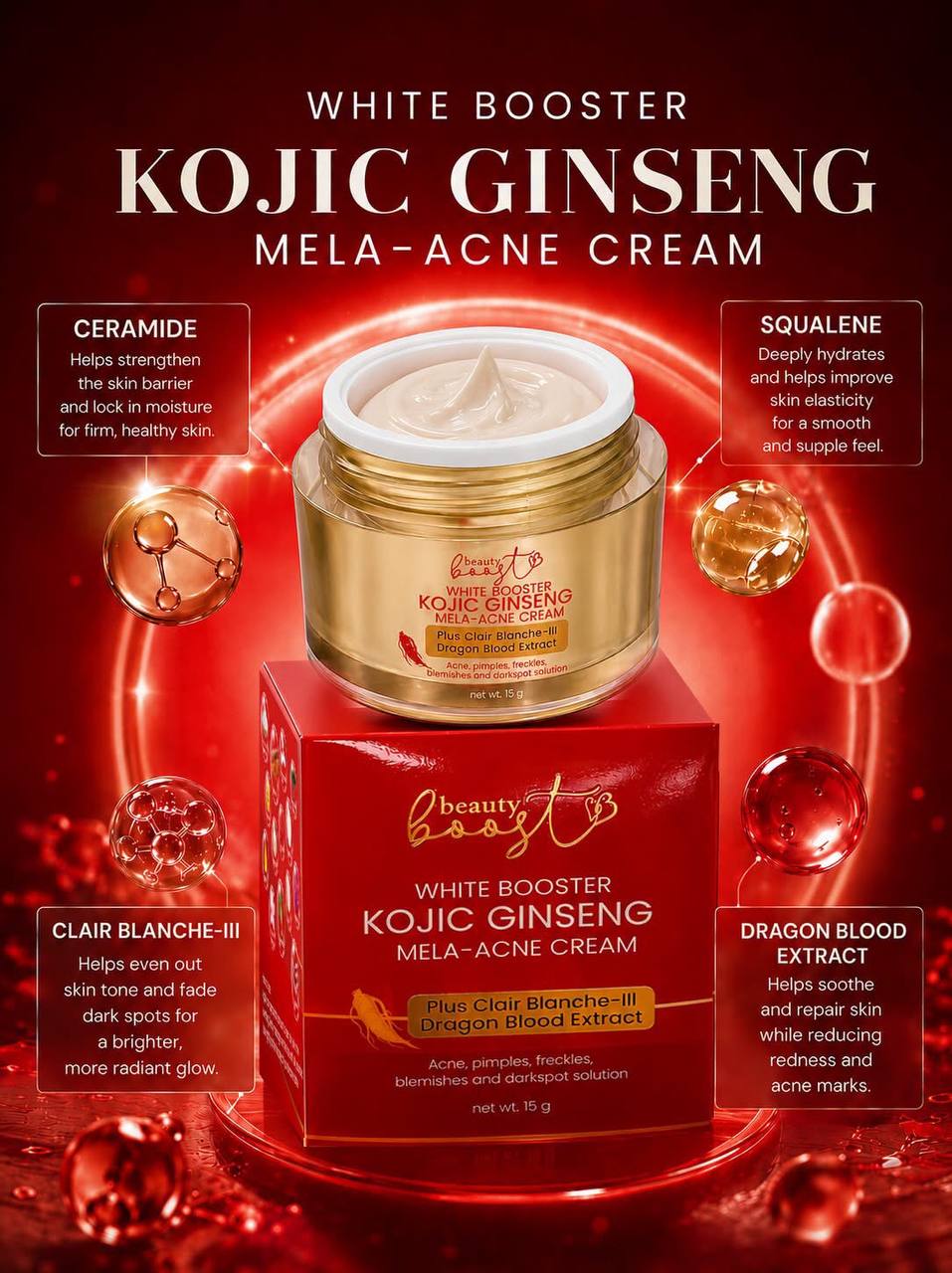 Beauty Boost Kojic Ginseng Mela -Acne Cream