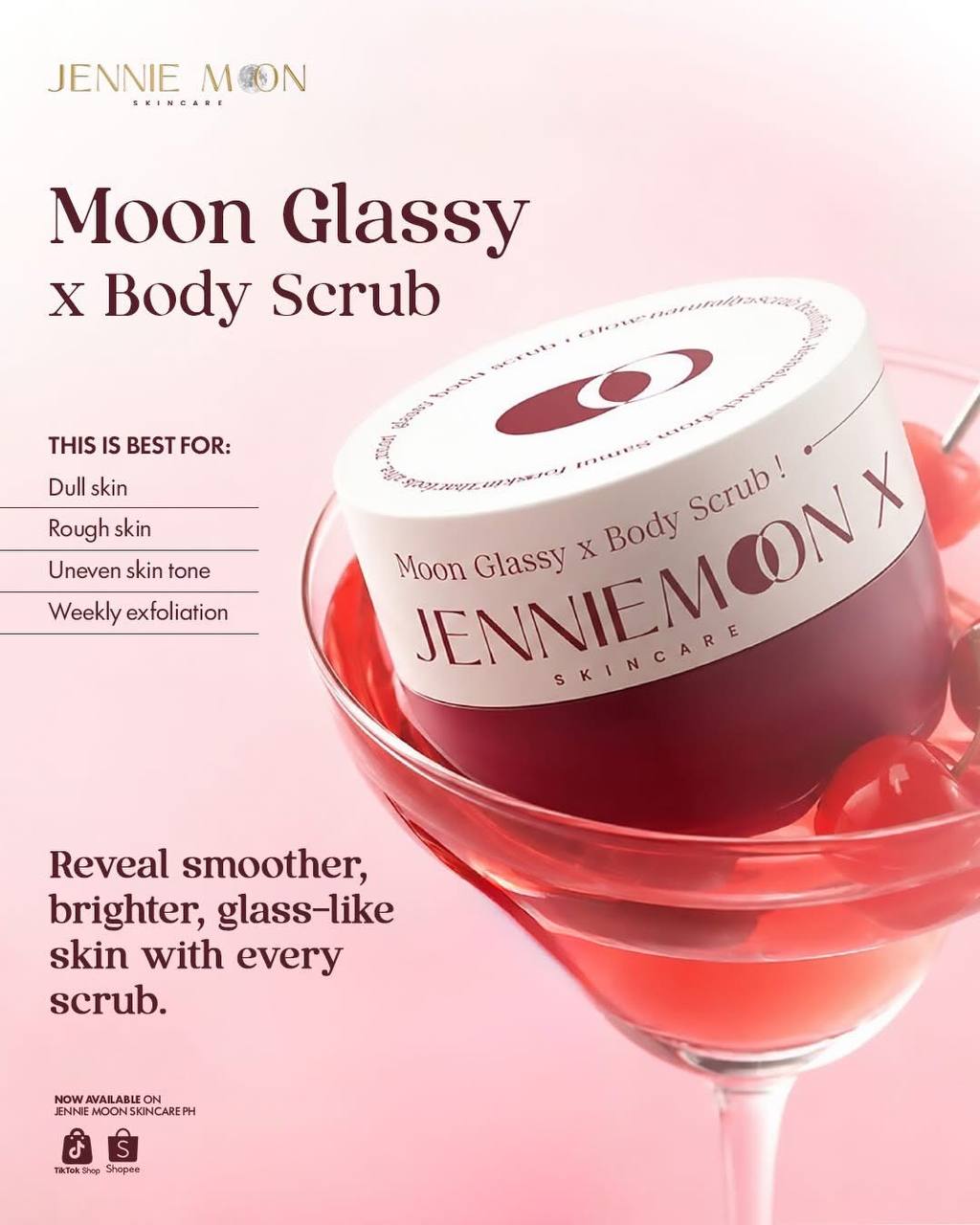 Jennie Moon Moon Glassy x Body Scrub Glow