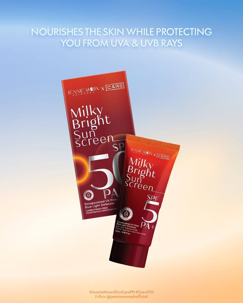 Jennie Moon x Care Milky Bright Sunscreen SPF 50 PA++++