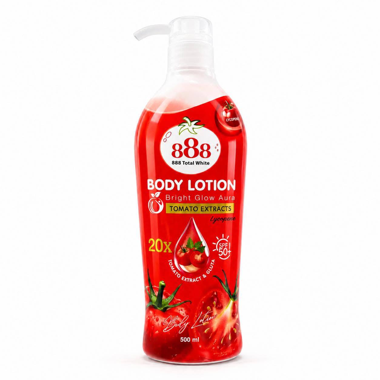 888 Total White Body Lotion Bright Glow Aura 500ml