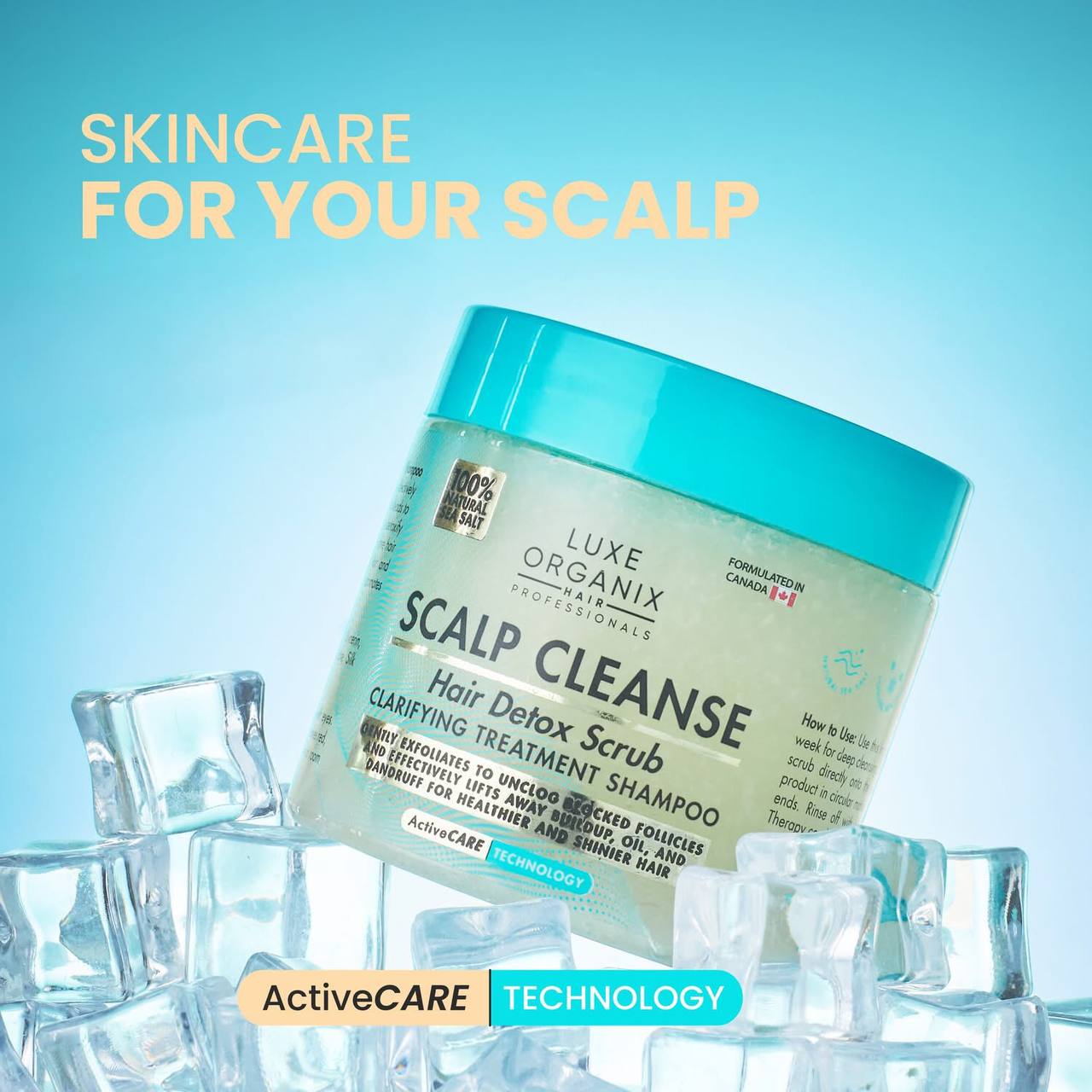 LUXE ORGANIX Scalp Cleanse Hair Detox Scrub Clarifying Treatment Shampoo 220g