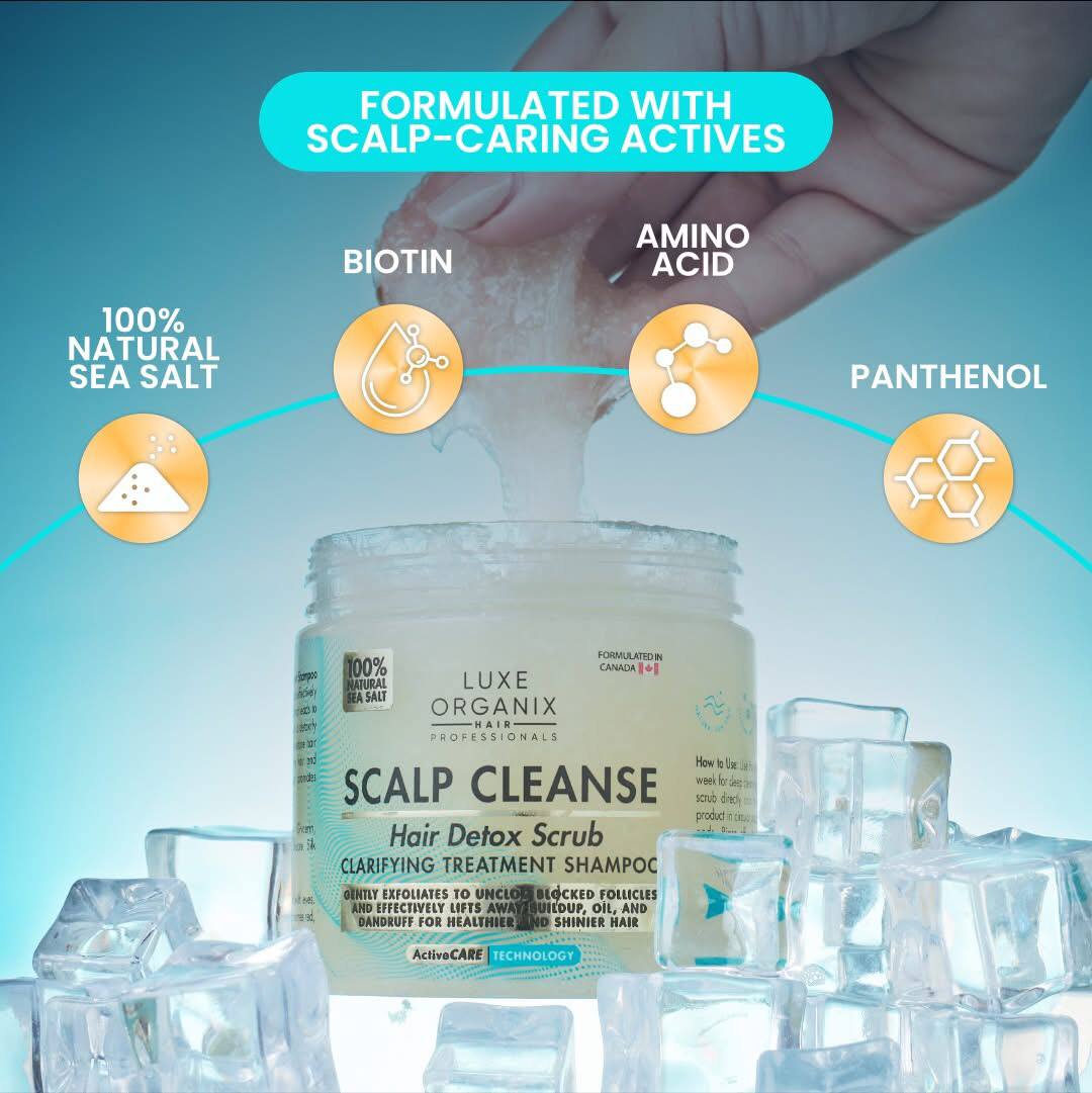LUXE ORGANIX Scalp Cleanse Hair Detox Scrub Clarifying Treatment Shampoo 220g