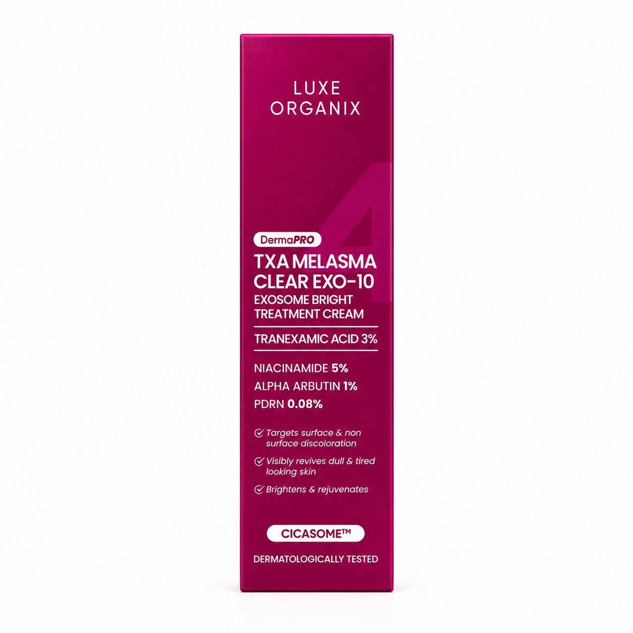LUXE ORGANIX DermaPRO TXA Melasma Clear Exo-10 Exosome Bright Treatment Cream 150ml