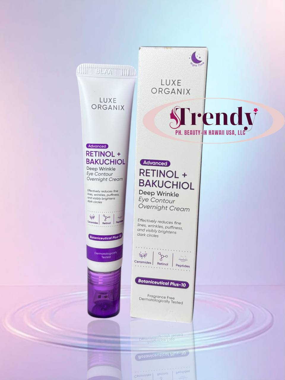LUXE ORGANIX Advanced Retinol + Bakuchiol Deep Wrinkle Eye Contour Overnight Cream