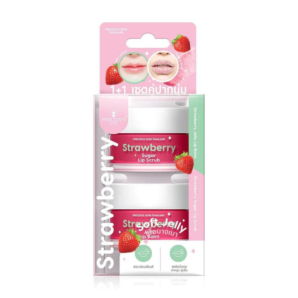 Precious Skin Thailand Set 2 Items Jelly Lip Balm + Sugar Lip Scrub