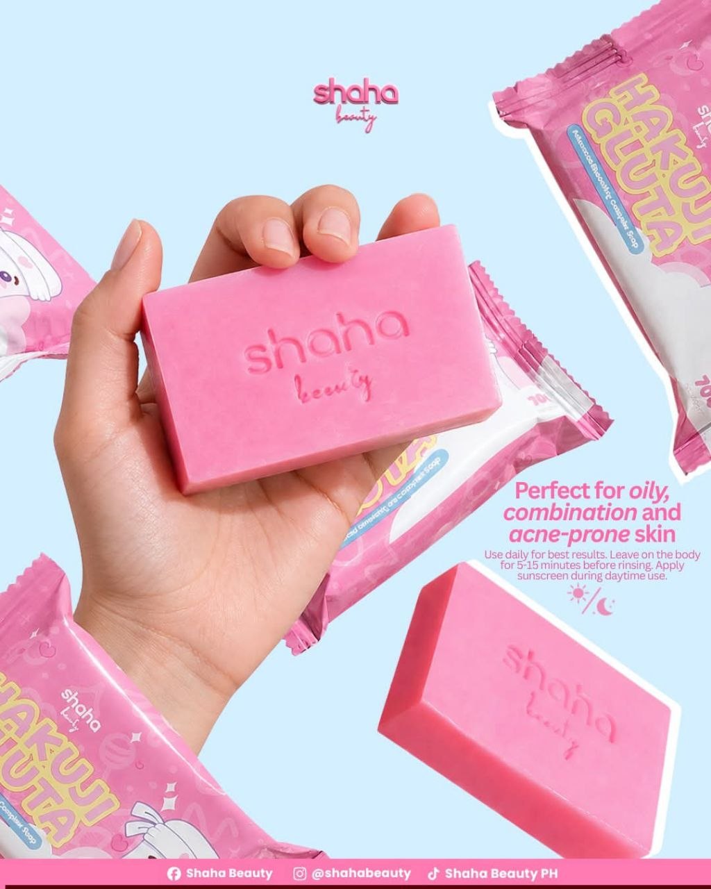 Shaha Beauty Hakuji Gluta Soap (3 Bars x 70g)
