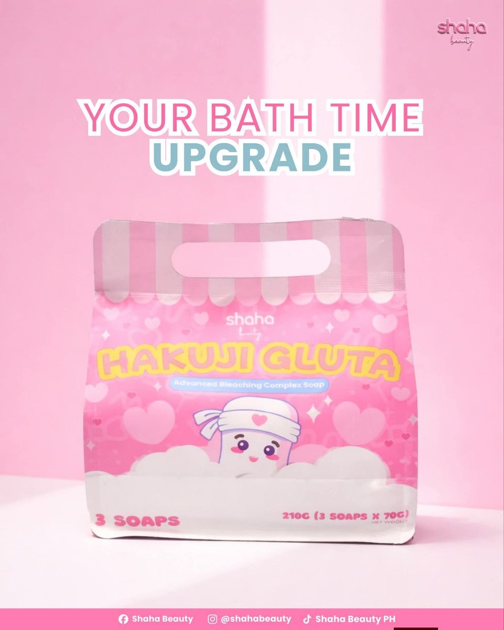 Shaha Beauty Hakuji Gluta Soap (3 Bars x 70g)