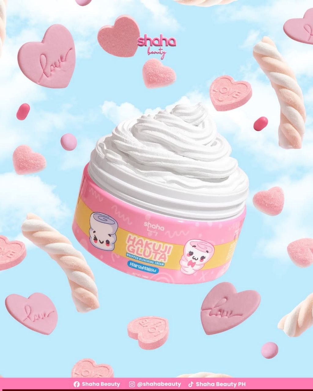 Shaha Beauty Hakuji Gluta Marshmallow Whipped Bleaching Cream 200ml