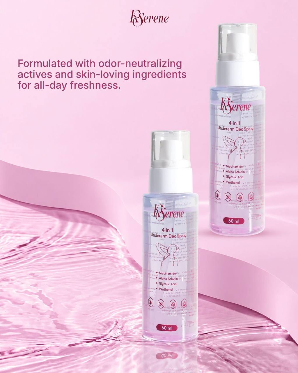 KSerene 4 in 1 Underarm Deo Spray 60ml