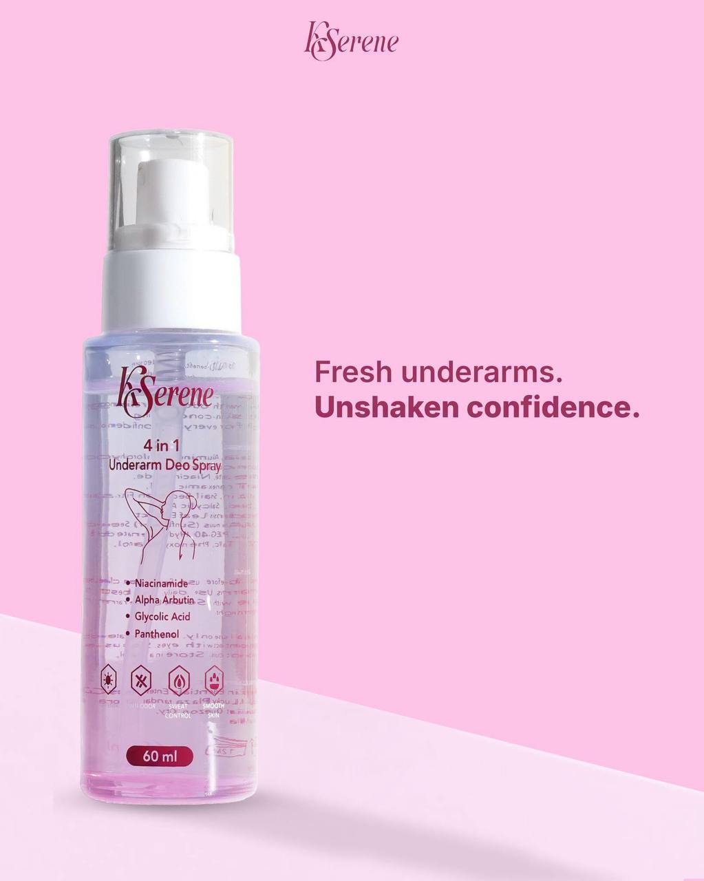 KSerene 4 in 1 Underarm Deo Spray 60ml