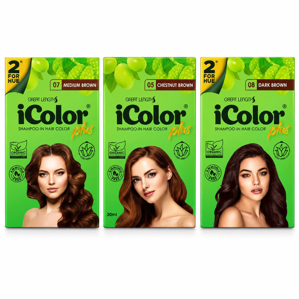 ICOLOR Plus Shampoo 30ml - (Dark Brown, Medium Brown, Chestnut Brown)