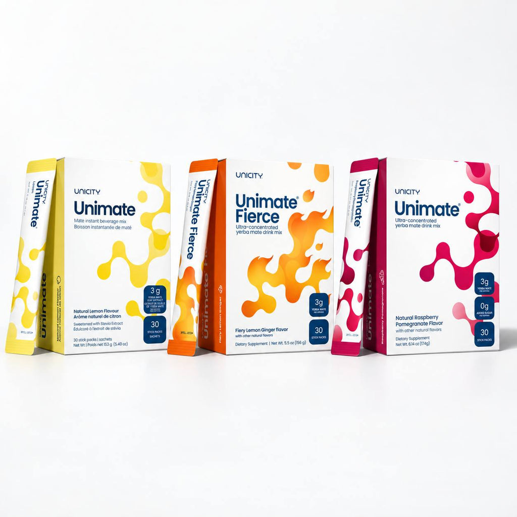 Unicity Unimate - Lemon , Lemon Ginger & Raspberry Pomegranate Flavor