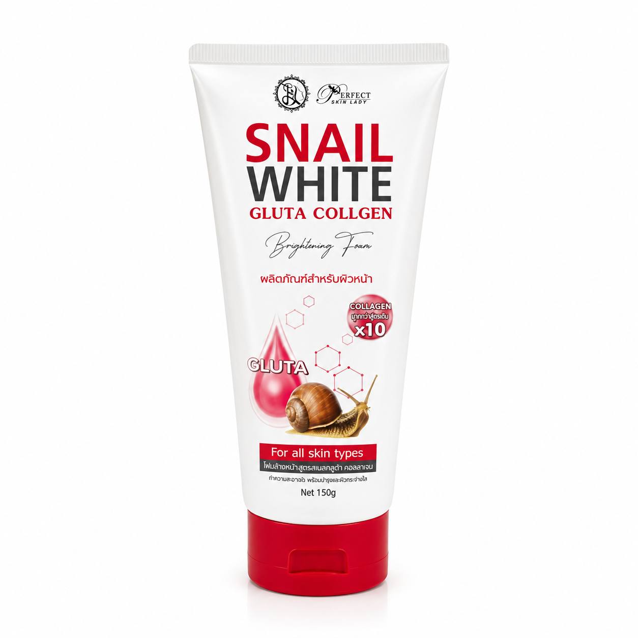 Perfect Skin Lady Snail White Gluta Collagen Brightening Foam 150g