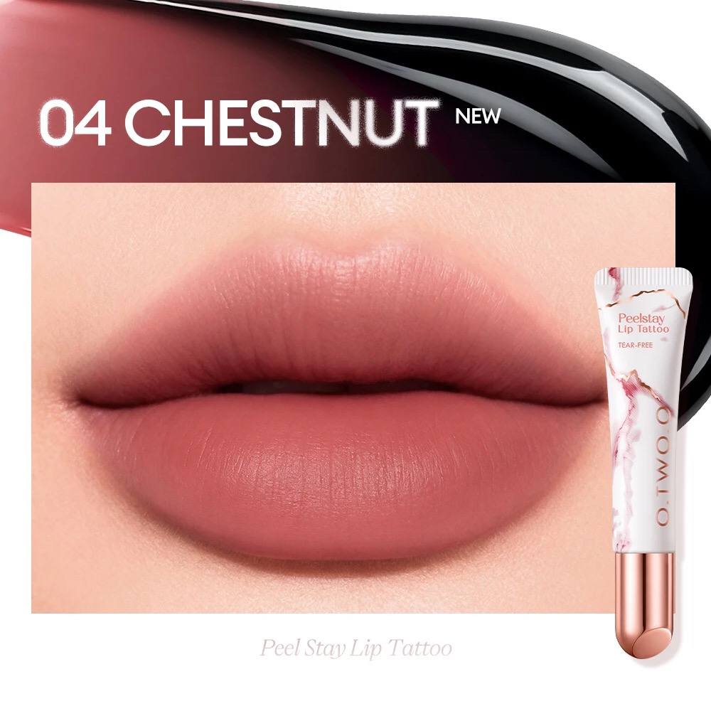 O.TWO.O Peel Stay Lip Tattoo- Color Locking Peel-Off lip Gloss
