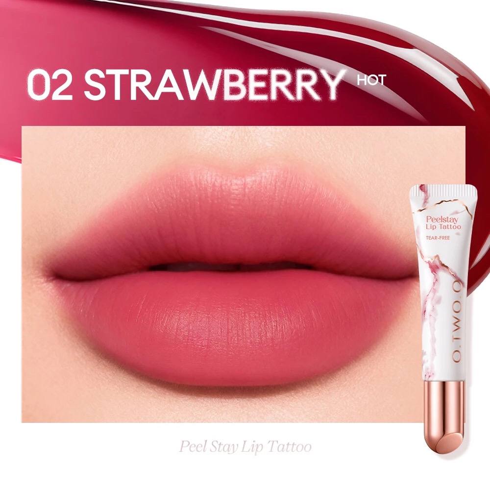 O.TWO.O Peel Stay Lip Tattoo- Color Locking Peel-Off lip Gloss