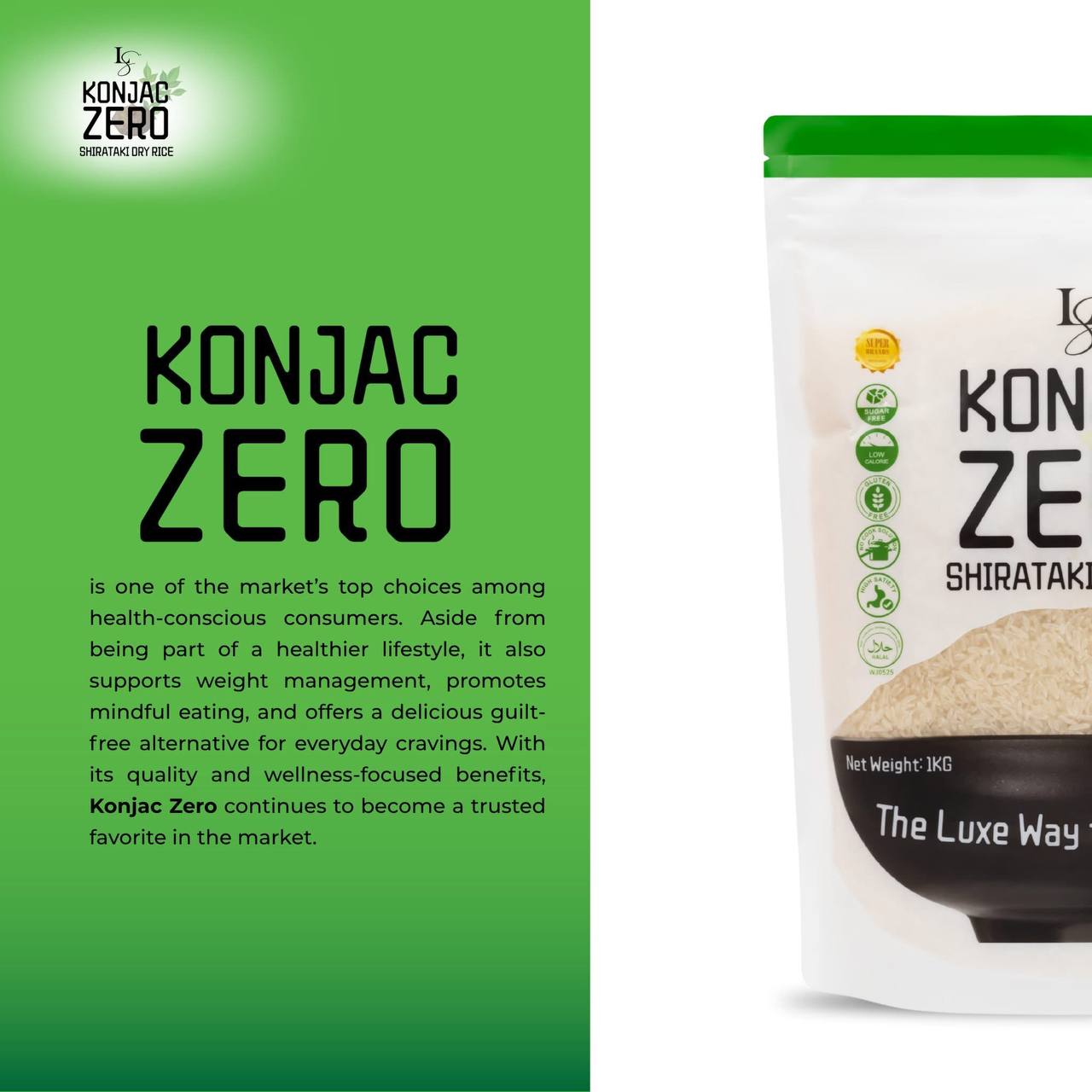 Luxe Slim Konjac Zero Shirataki Dry Rice 1kl