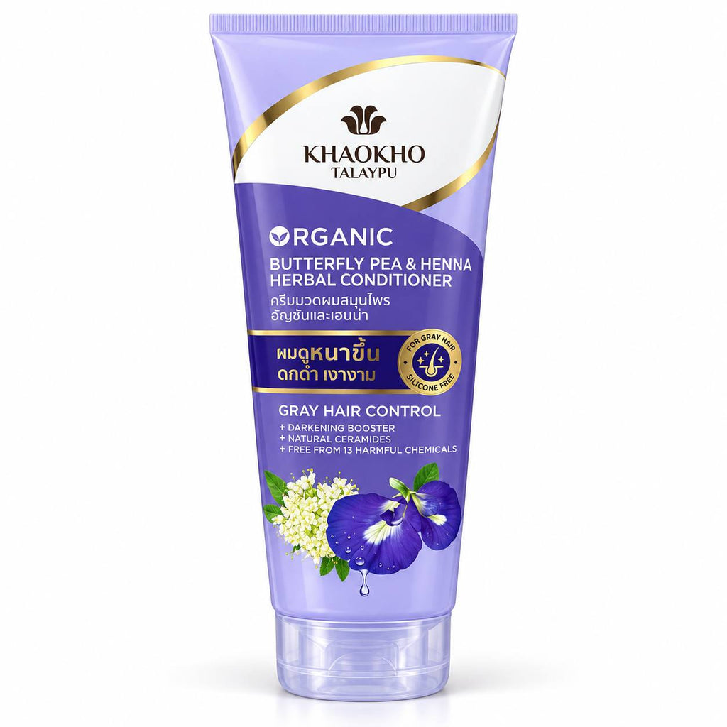 Khaokho Talaypu Organic Butterfly Pea Henna & Leech Lime Centella Herbal Conditioner