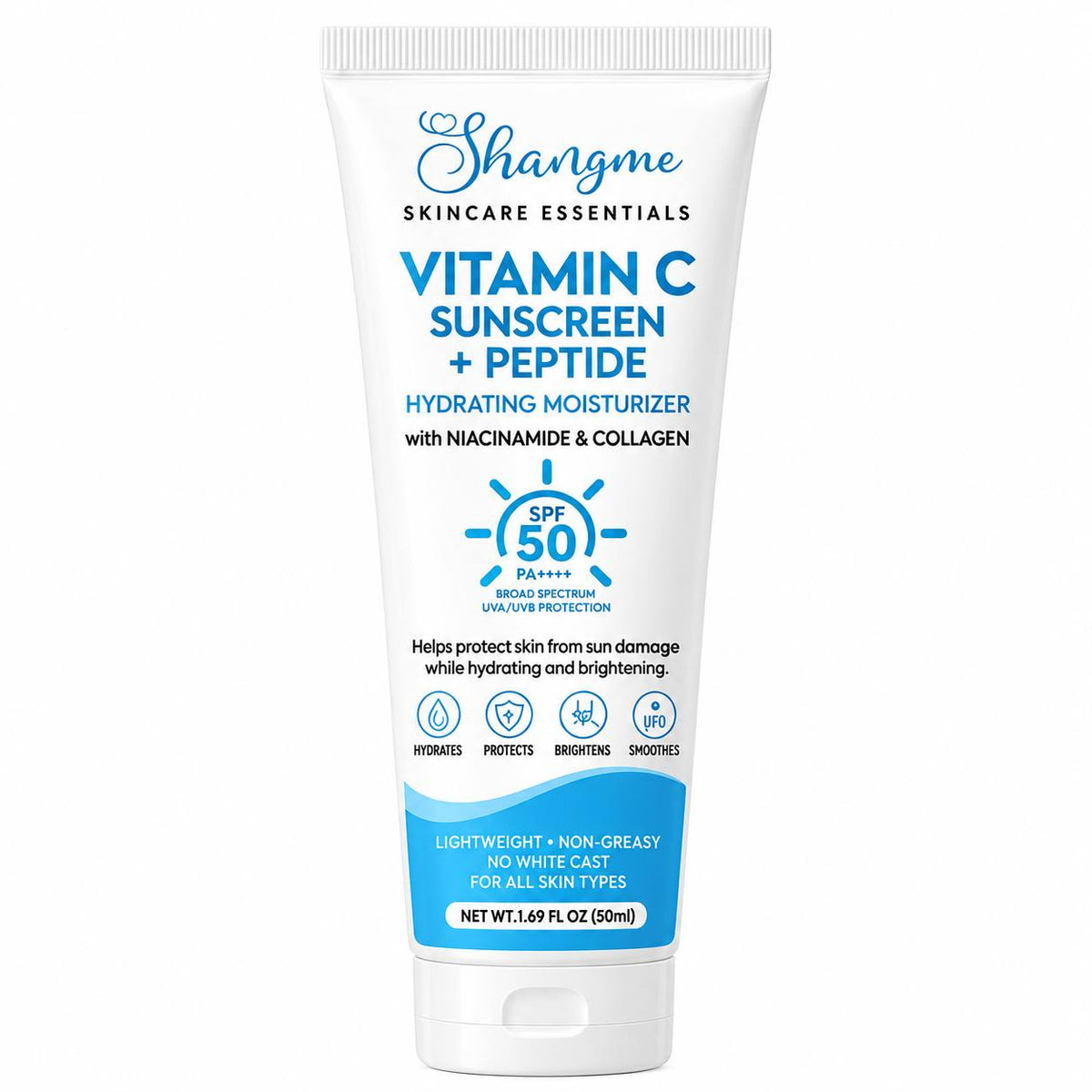 Shangme Skincare Essentials Vitamin C Sunscreen + Peptide Hydrating Moisturizer