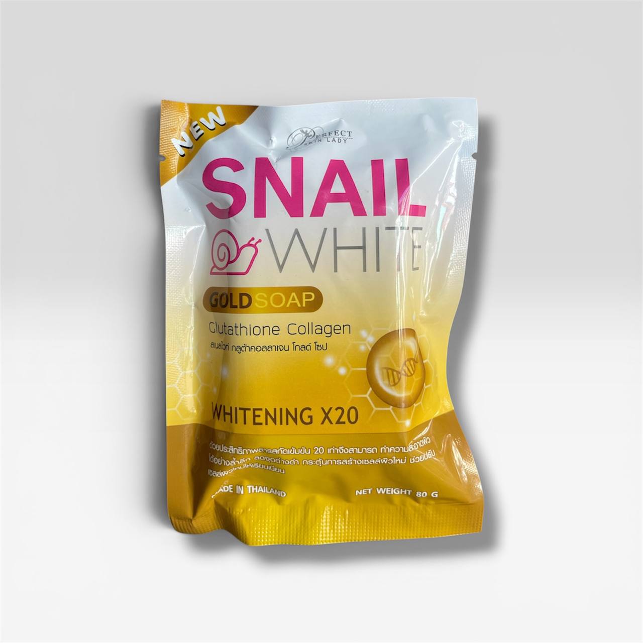 Perfect Skin Lady Snail White Gold Soap Glutathione Collagen 20x Whitening