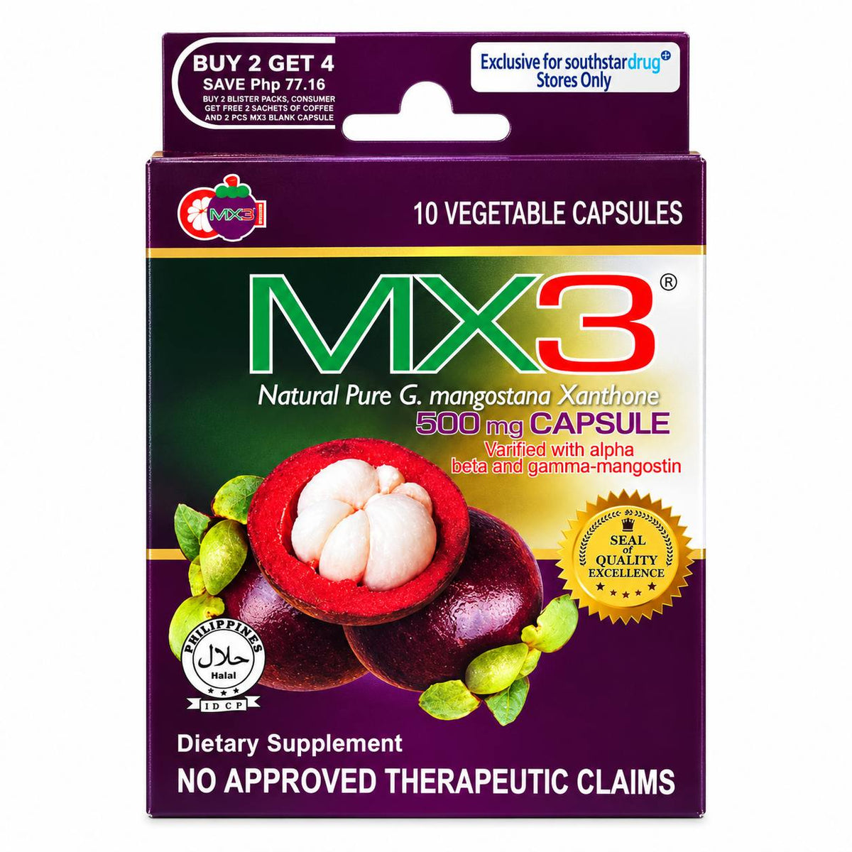 MX3 Natural Pure G. Xanthone 500mg (10 capsules)