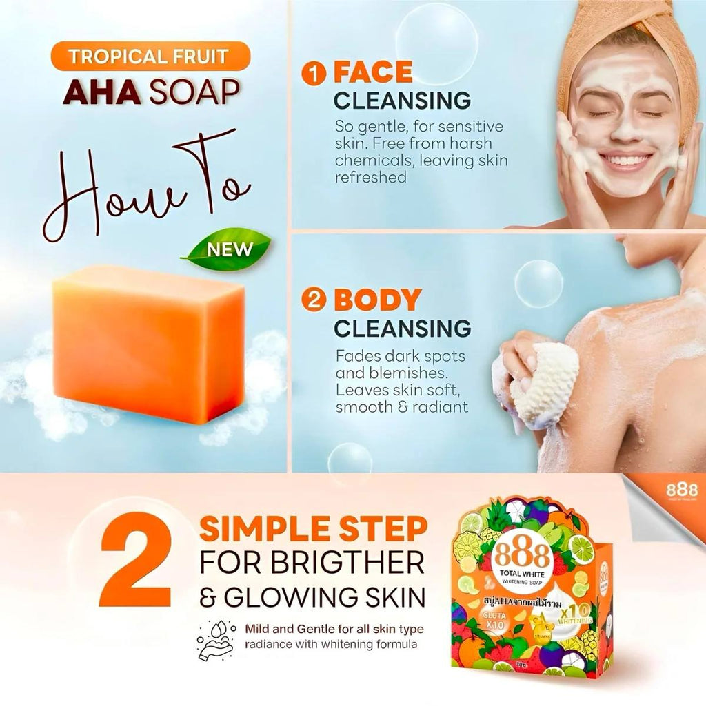 888 Total White Whitening Soap (80g)