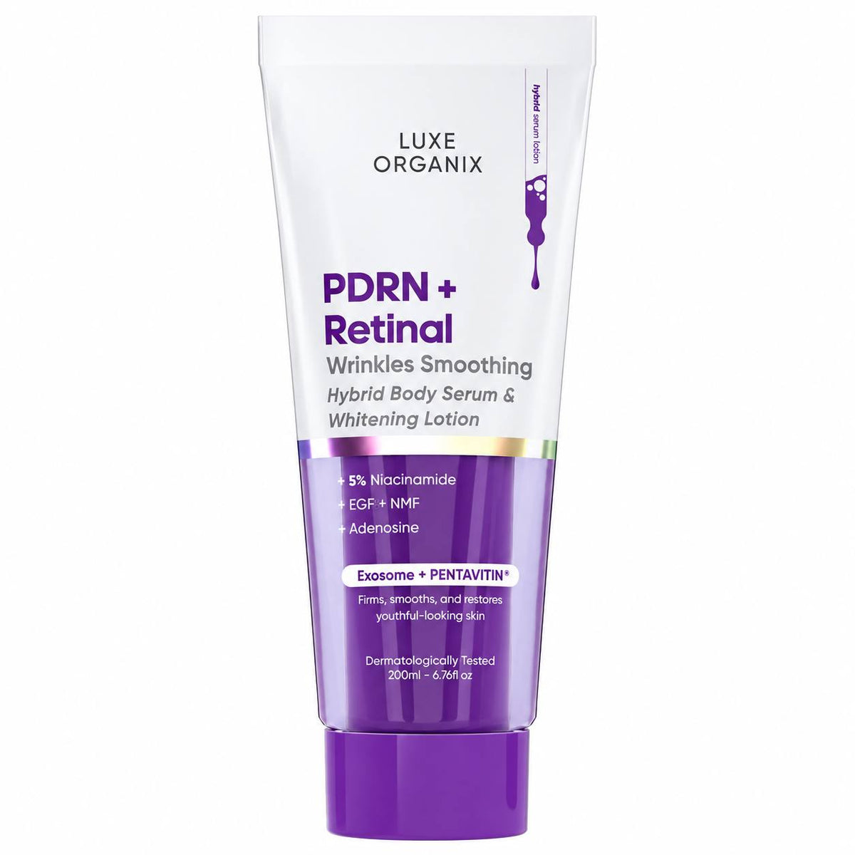 Luxe Organix PDRN + Retinal & PDRN + Nano White Hybrid Body Serum & Whitening Lotion 200ml